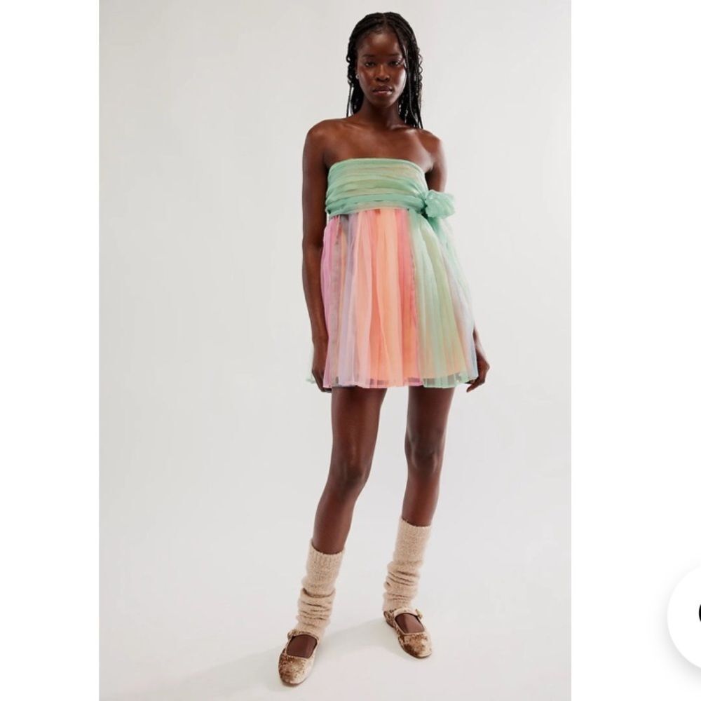 Free People “In Rainbows Mini” Strapless Dress - Picture 5 of 6